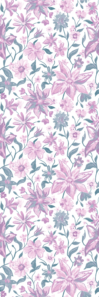 Tapis vinyle nature roses roses et grises - TenStickers