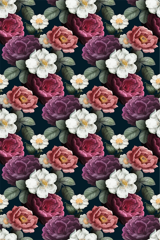 Tapis vinyle nature motif pétales de fleurs blanches - TenStickers