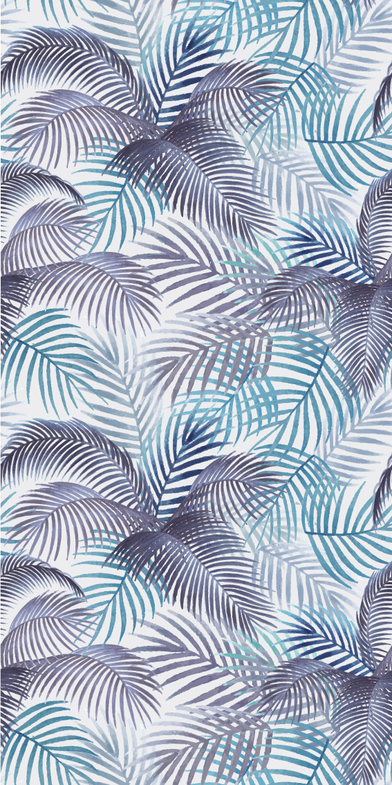 Tapis vinyle nature palmiers et feuilles - TenStickers