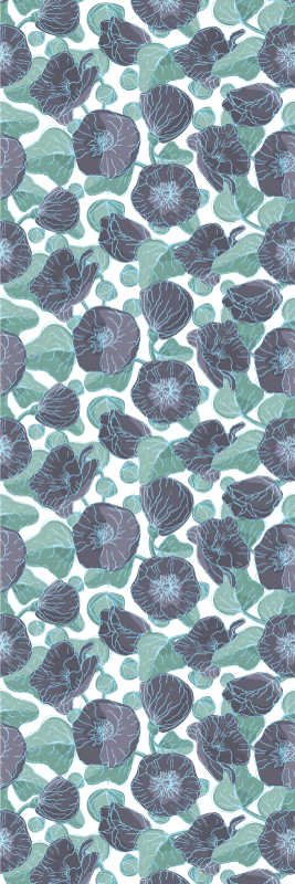 Tapis vinyle nature fleurs de mauve - TenStickers