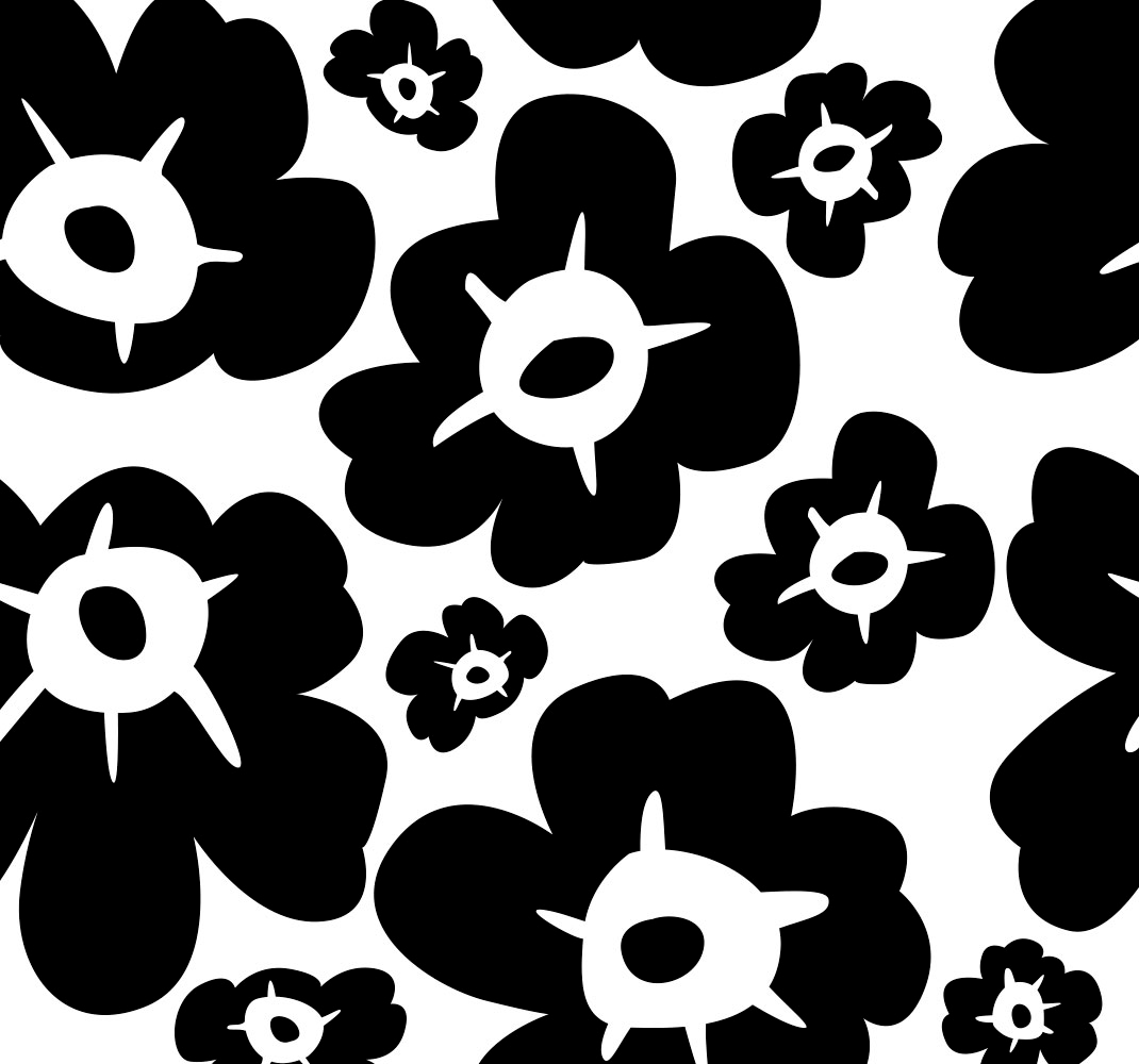 Tapis vinyle nature coquelicot noir - TenStickers