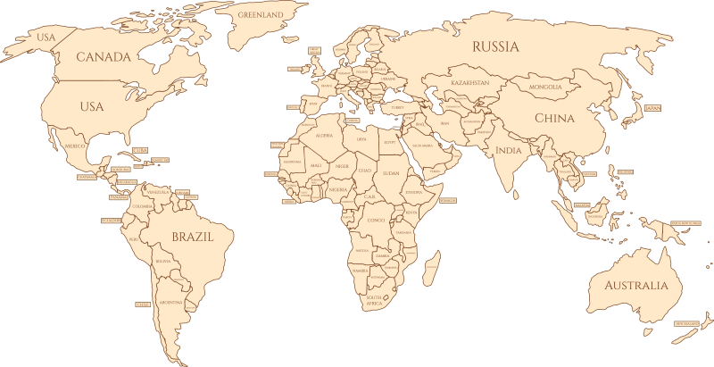 Tapis vinyle carte du monde nombres - TenStickers