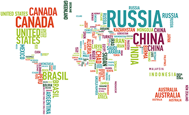 Tapis vinyle carte du monde pays colorés avec fond - TenStickers