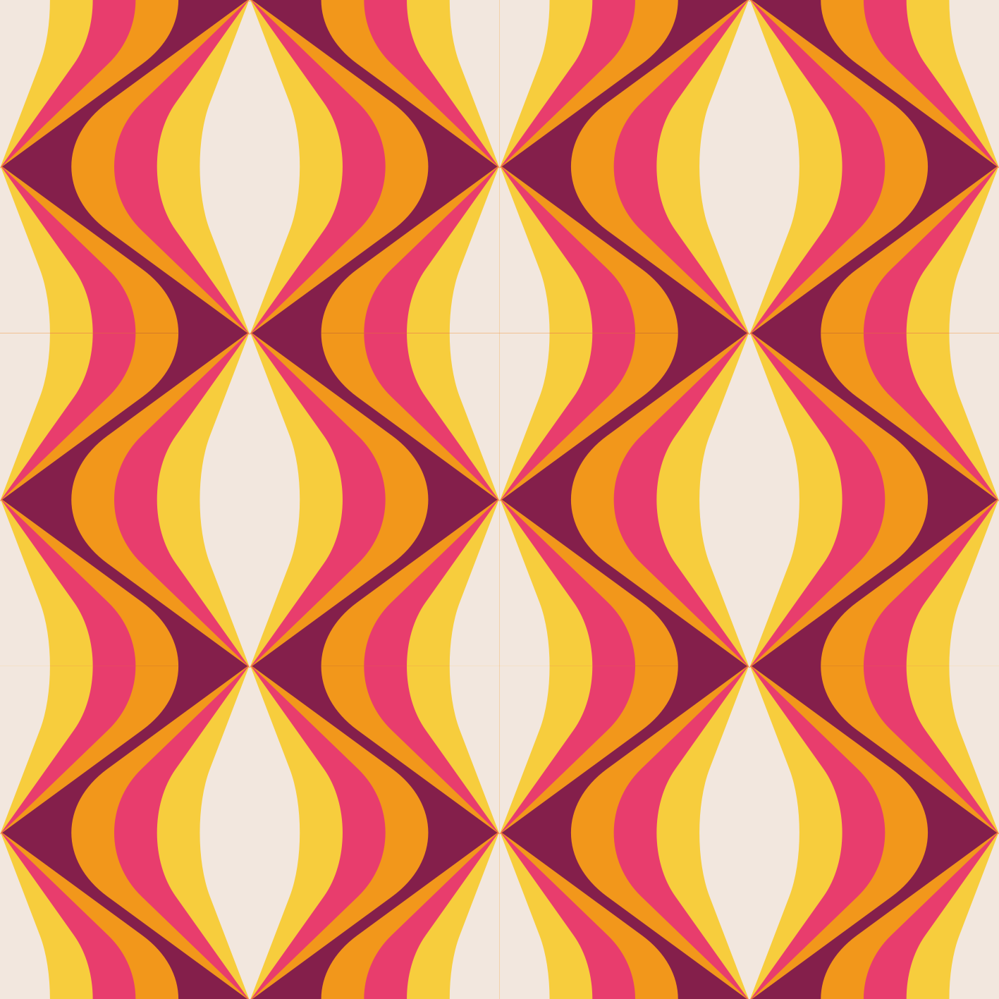 Tapis vinyle vintage vague orange rétro - TenStickers