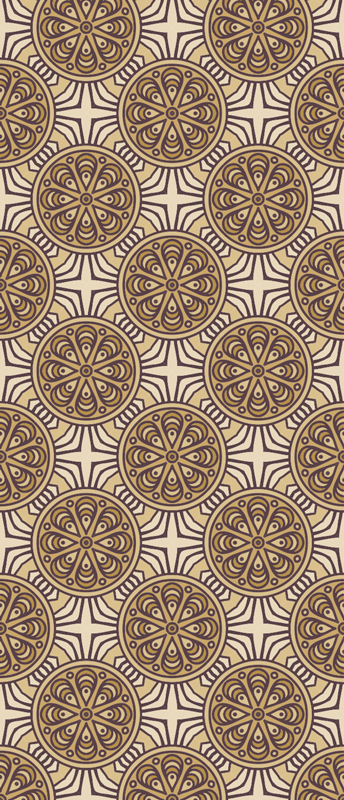 Tapis vinyle vintage cercles style damassé - TenStickers
