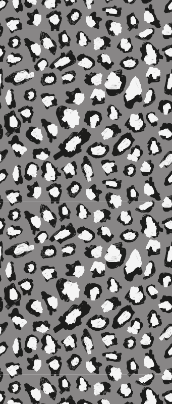 Tapis vinyle animal imprimé léopard gris et blanc - TenStickers