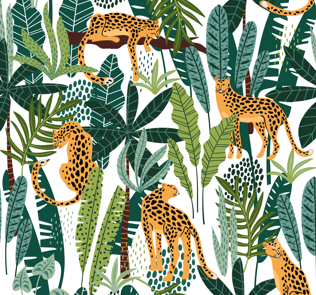 Tapis vinyle animal motif tropical - TenStickers