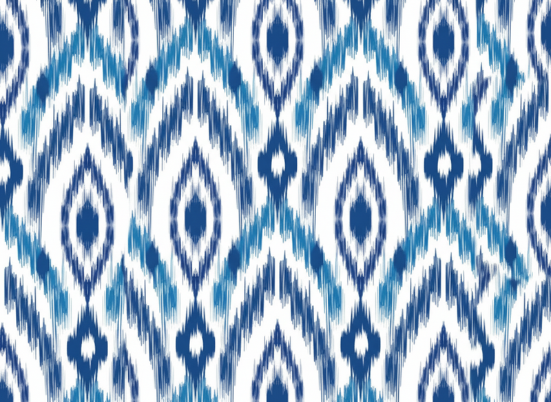 Tapis vinyle texture motif ikat bleu - TenStickers