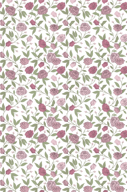 Tapis vinyle vintage roses vintage rose pâle - TenStickers