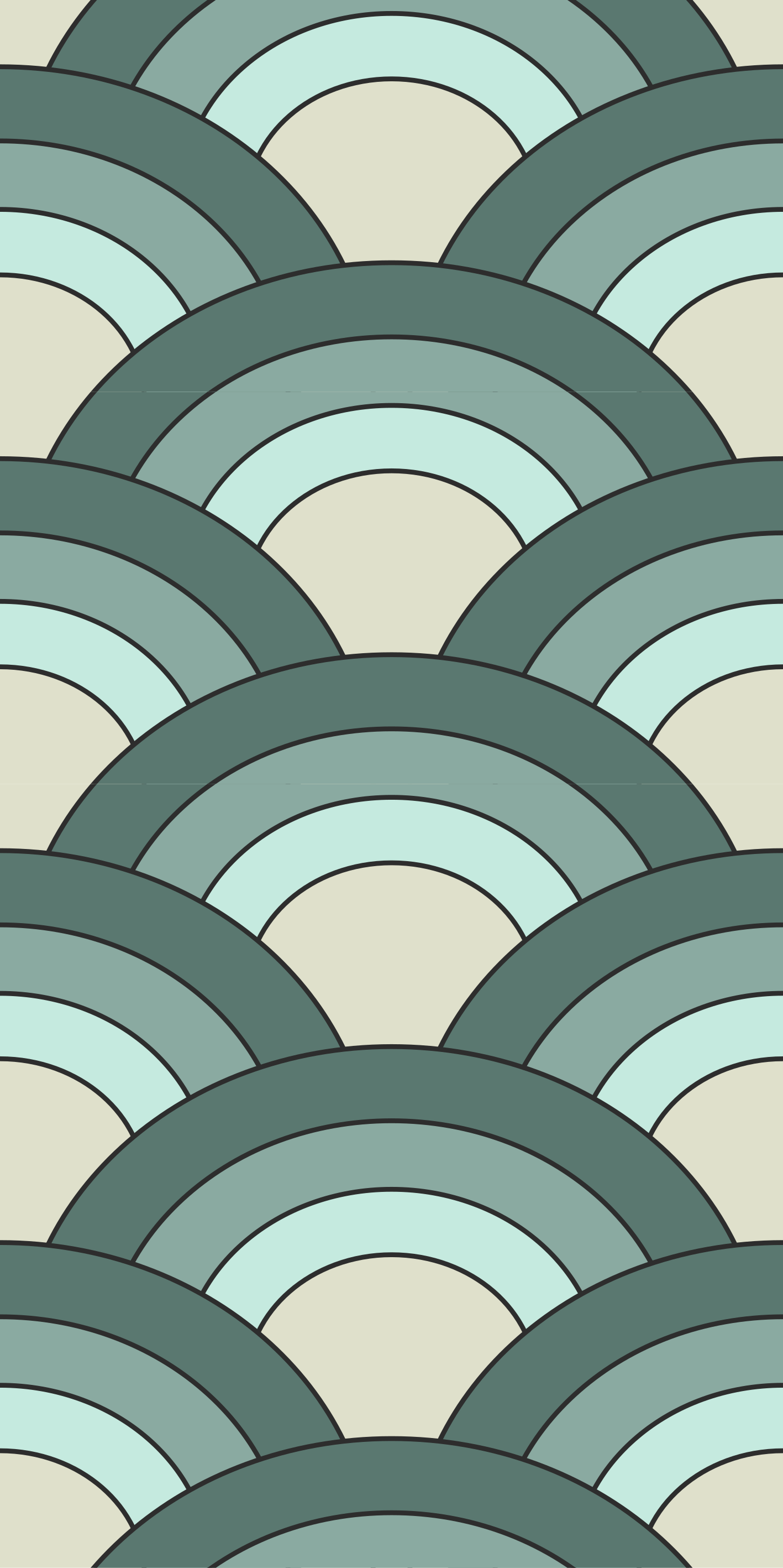 Tapis vinyle vintage motifs de vagues superposées - TenStickers