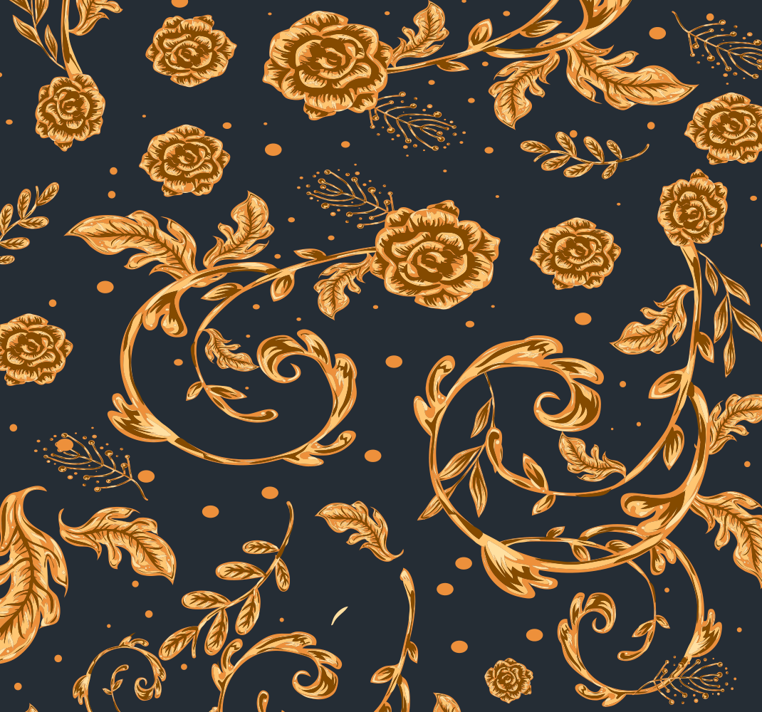 Tapis vinyle vintage feuille d'or - TenStickers