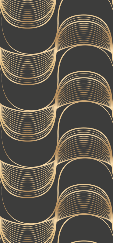 Tapis vinyle vintage motif décoratif vagues dorées - TenStickers