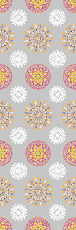 Tapis vinyle vintage cercles mandala lumineux - TenStickers