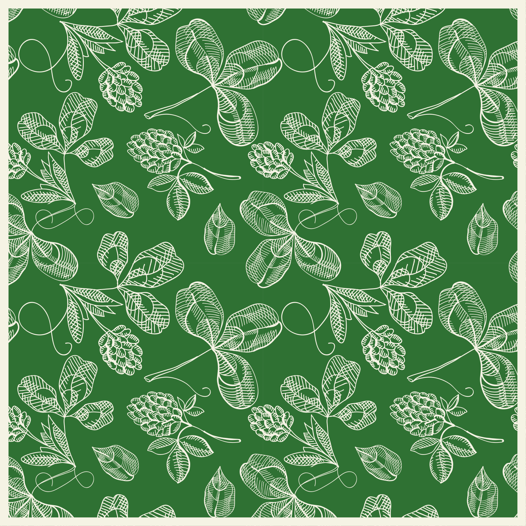 Tapis vinyle vintage motif brindilles de magnolia vert - TenStickers