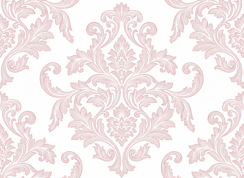 Tapis vinyle vintage damassé rose paisley - TenStickers