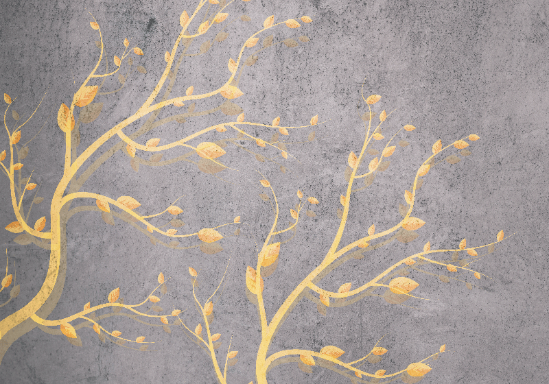 Tapis vinyle vintage arbre doré au style vintage - TenStickers