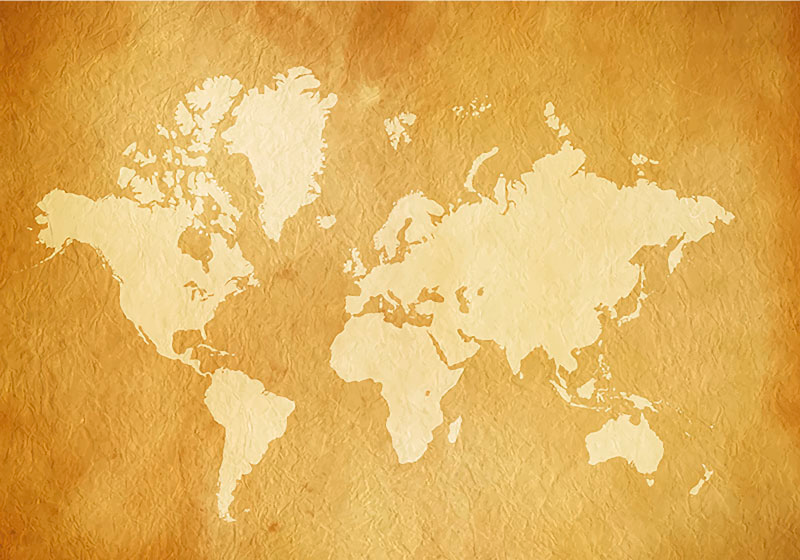 Tapis vinyle carte du monde décor vintage - TenStickers
