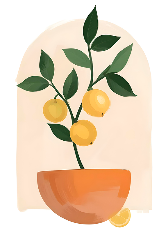 Tapis vinyle plantes arbre fruitier nain - TenStickers