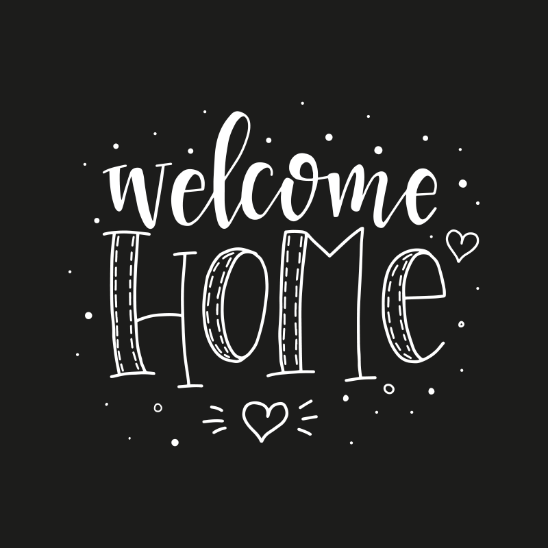 Tapis vinyle citation bienvenue chez vous - TenStickers