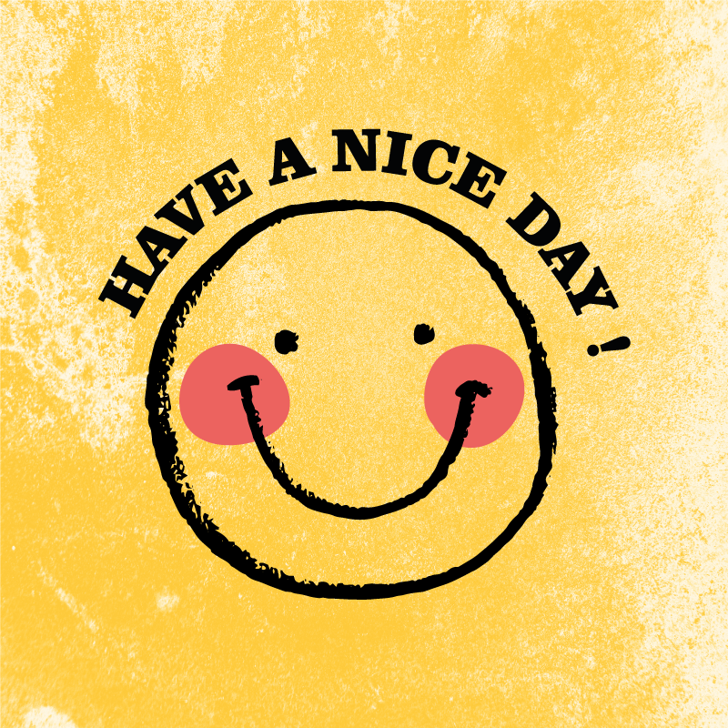 Tapis vinyle citation design smiley "bonne journée" - TenStickers