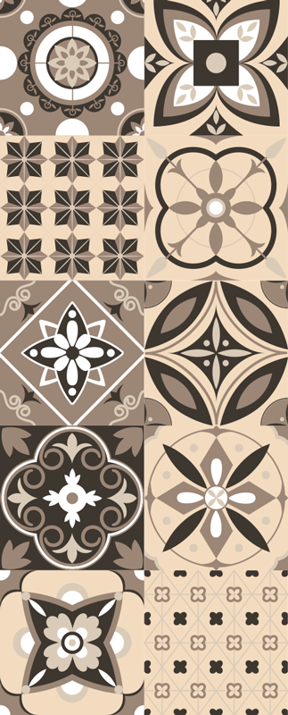 Tapis vinyle texture carreaux classiques marron - TenStickers