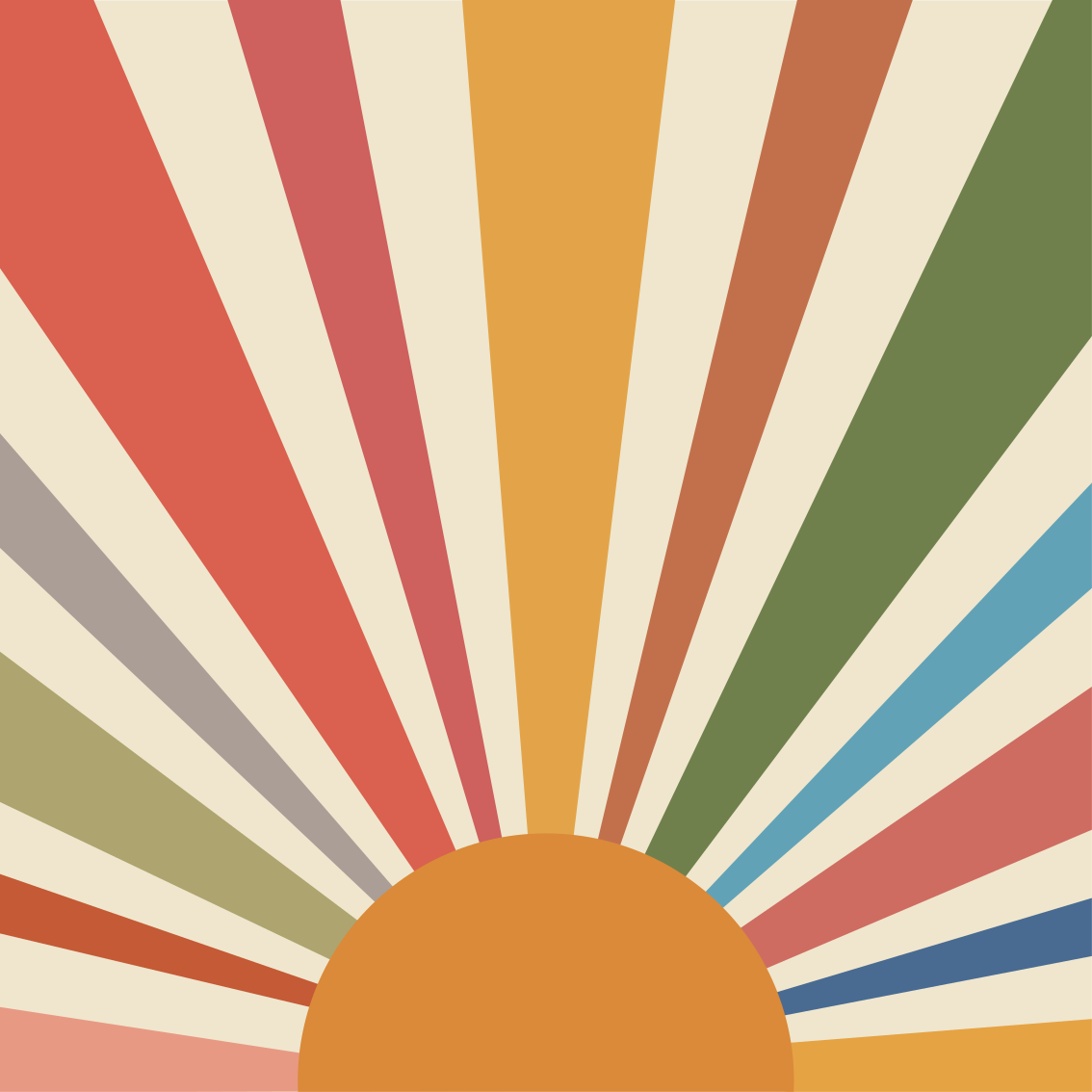 Tapis vinyle géométrique art mural coloré soleil - TenStickers