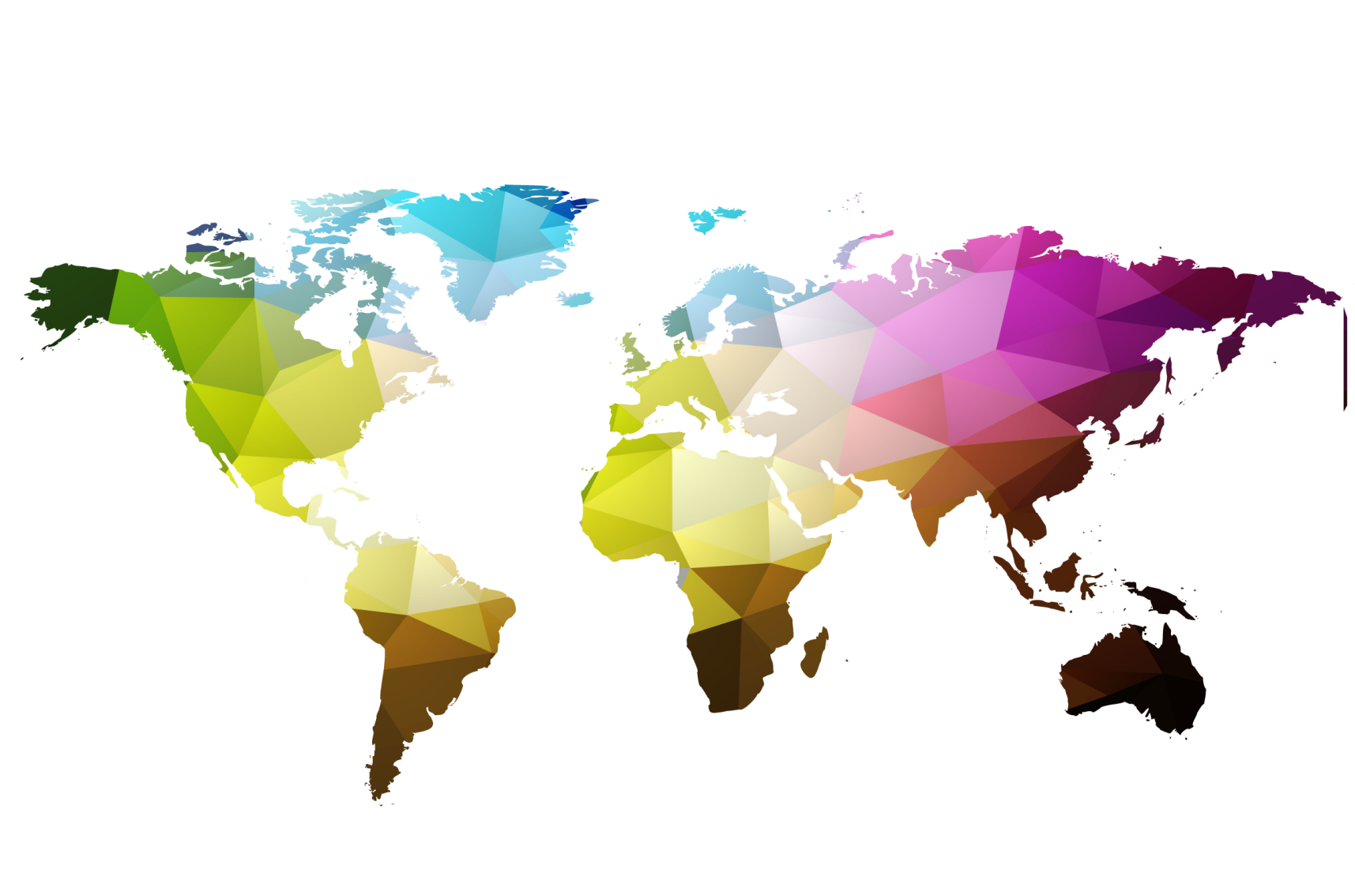 Tapis vinyle géométrique carte du monde triangle - TenStickers