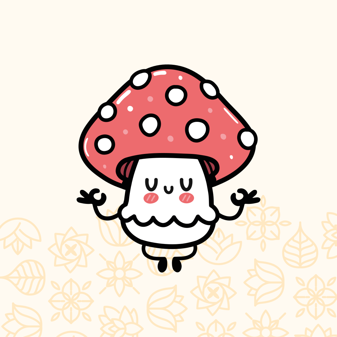 Tapis vinyle pour enfants champignon mignon et joyeux - TenStickers