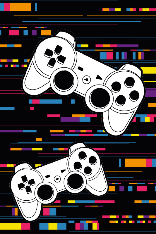 Tapis vinyle jeux console télécommande multicolore - TenStickers