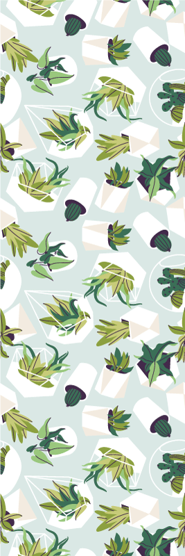 Tapis vinyle salon cactus vert - TenStickers