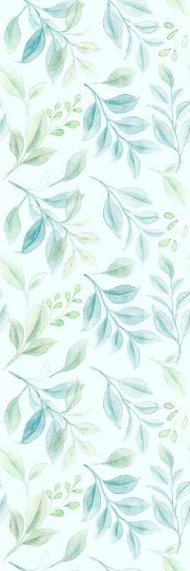 Tapis vinyle salon feuilles vertes fines - TenStickers