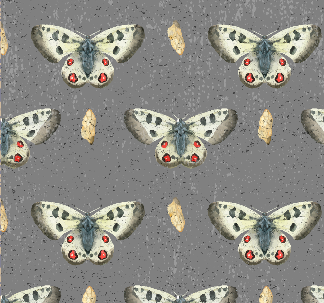Tapis vinyle gris motif papillon épuré - TenStickers
