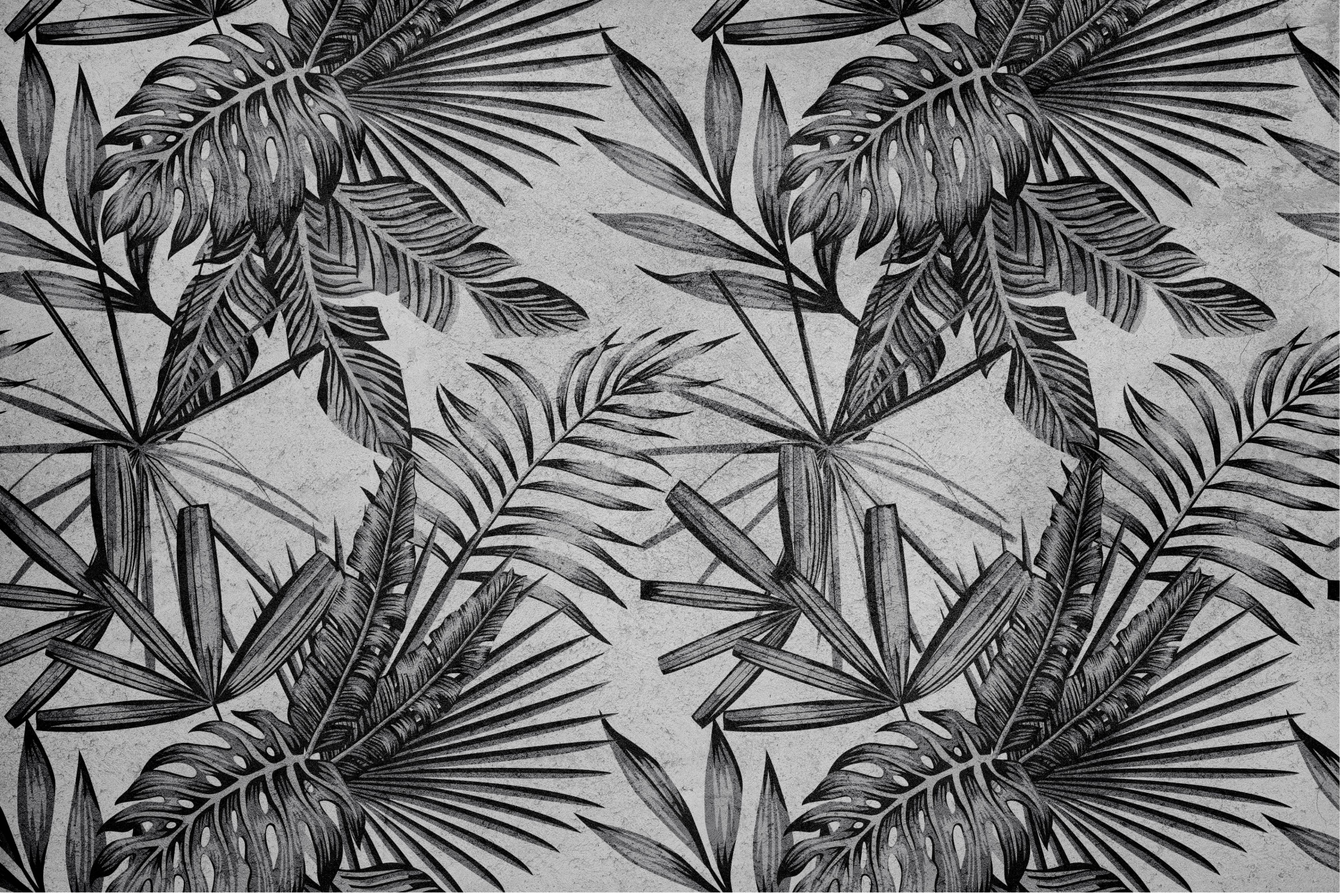 Tapis vinyle gris motifs plantes en béton - TenStickers