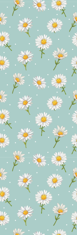 Tapis vinyle couloir motif fleurs de marguerite - TenStickers