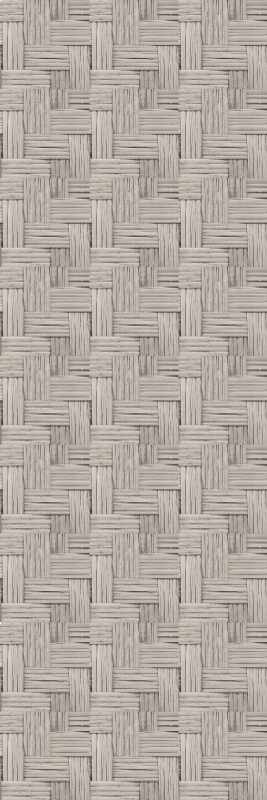 Tapis vinyle couloir effet osier gris fait main - TenStickers