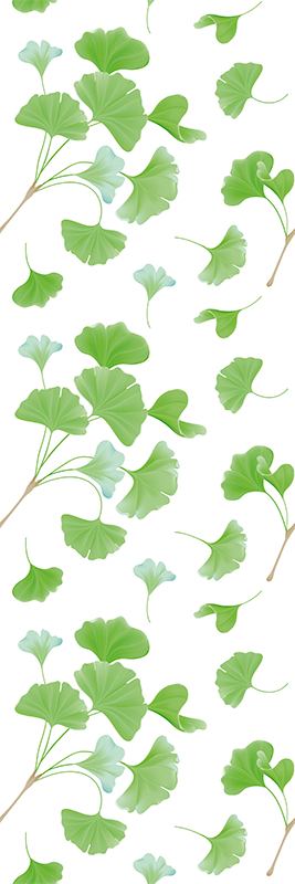 Tapis vinyle couloir feuilles de ginkgo peintes à l'huile - TenStickers
