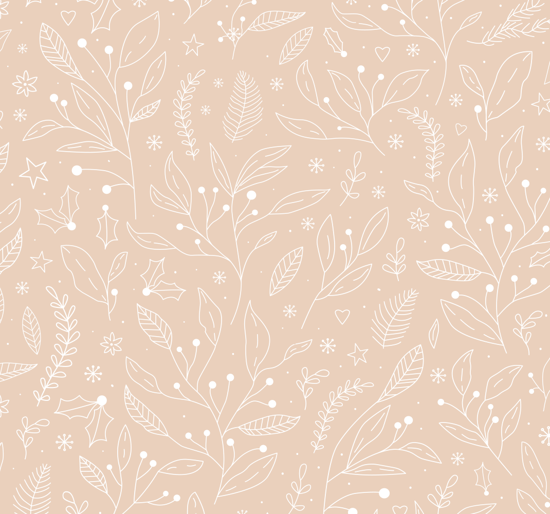 Tapis vinyle beige plantes de noël - TenStickers