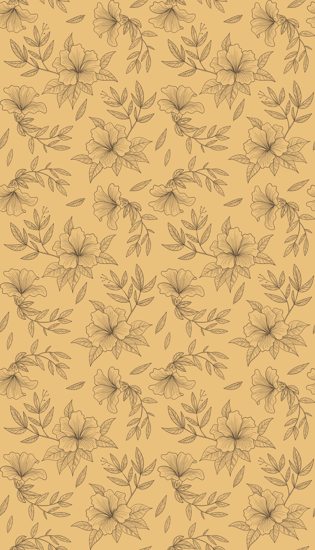 Tapis vinyle beige fleurs en silhouette élégantes - TenStickers