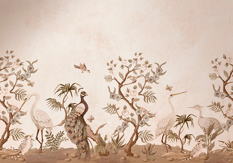 Tapis vinyle beige faune vintage - TenStickers