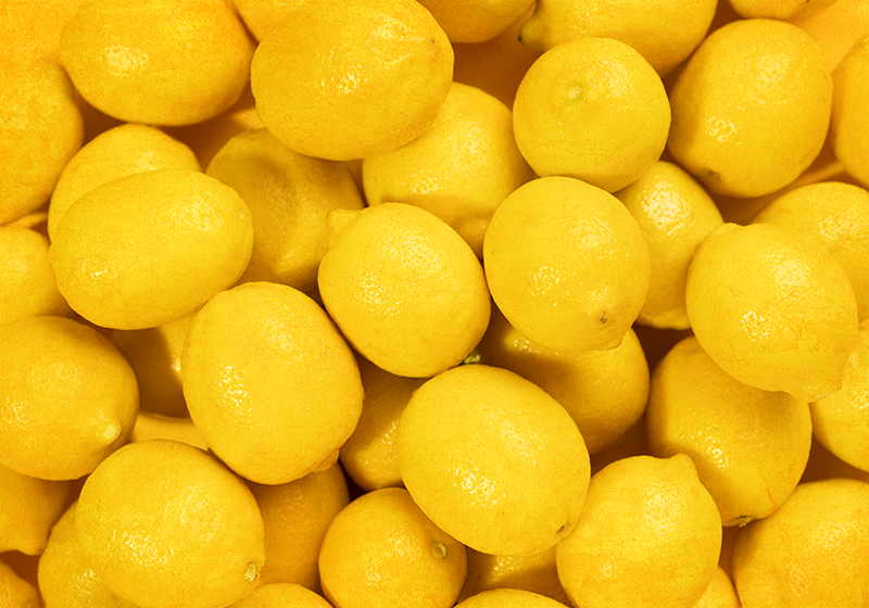 Tapis vinyle jaune citrons décoratif pour intérieur - TenStickers