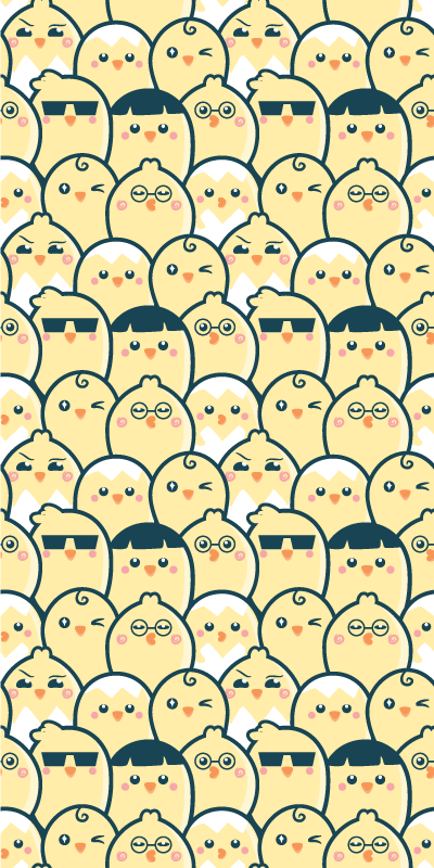 Tapis vinyle jaune motif de poussins sans couture 6 - TenStickers