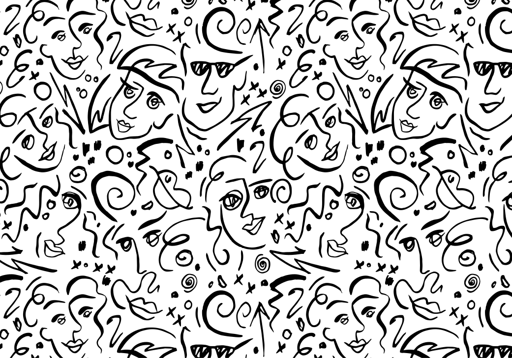 Tapis vinyle blanc art graffiti noir et blanc - TenStickers