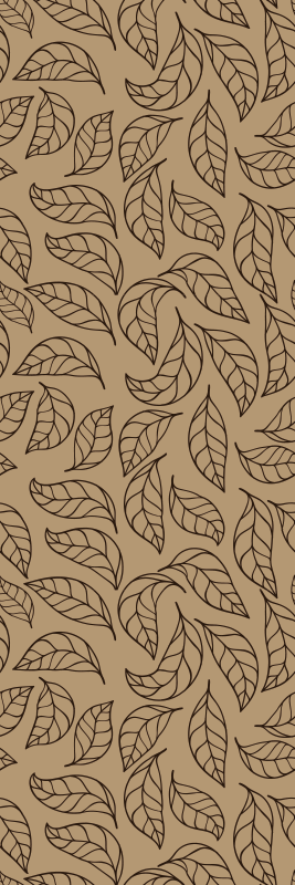 Tapis vinyle marron feuilles minimalistes sur ton terre - TenStickers