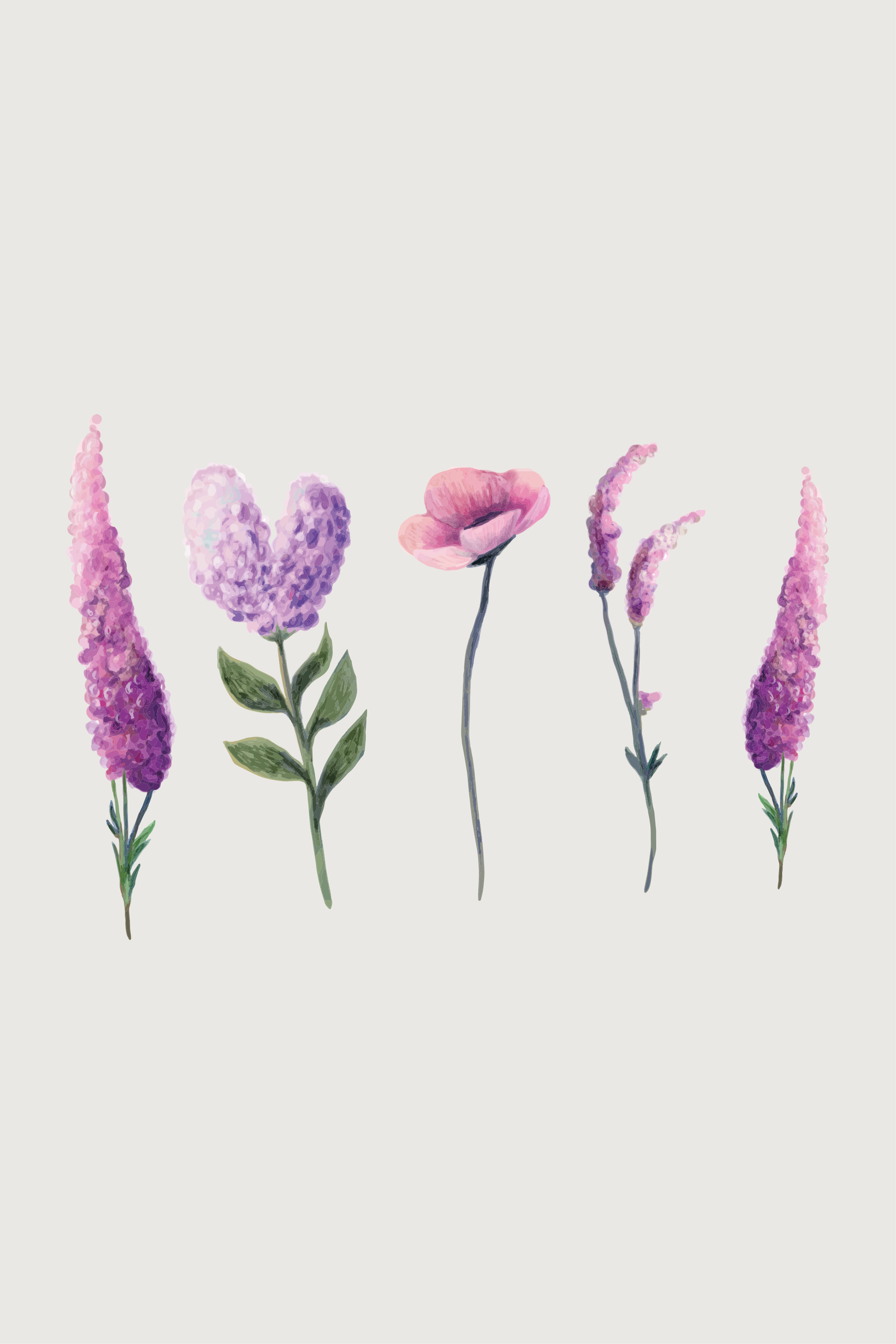 Tapis vinyle violet fleur de girofle dessinée - TenStickers