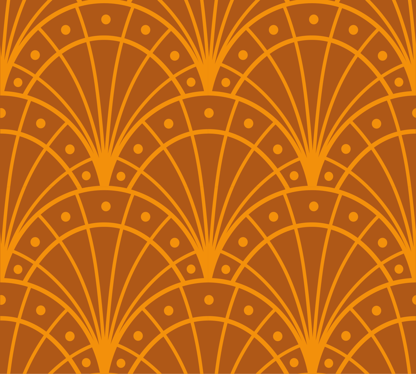 Tapis vinyle orange art déco élégant - TenStickers