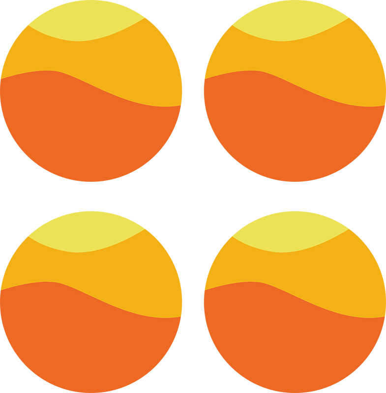 Tapis vinyle orange cercle soleil des années 70 - TenStickers