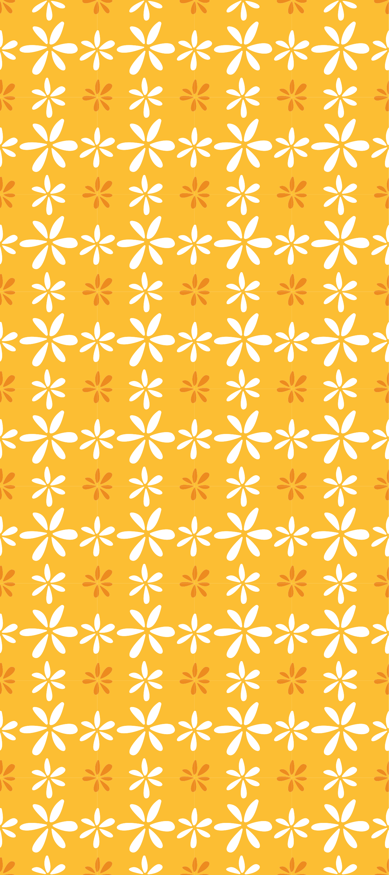 Tapis vinyle orange fleurs blanches délicates - TenStickers
