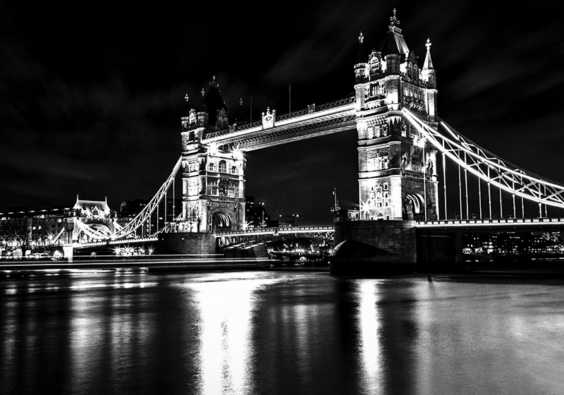 Tapis vinyle noir londres la nuit - TenStickers