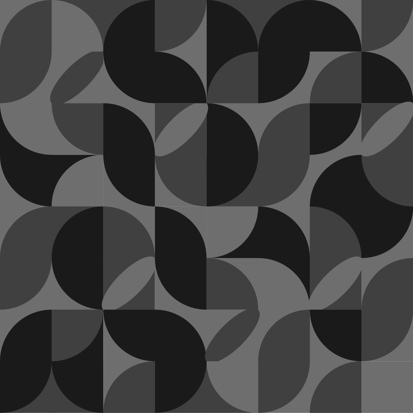 Tapis vinyle noir formes rétro noires - TenStickers