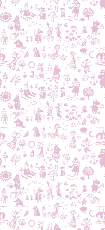 Tapis vinyle rose moomin complet mural - TenStickers
